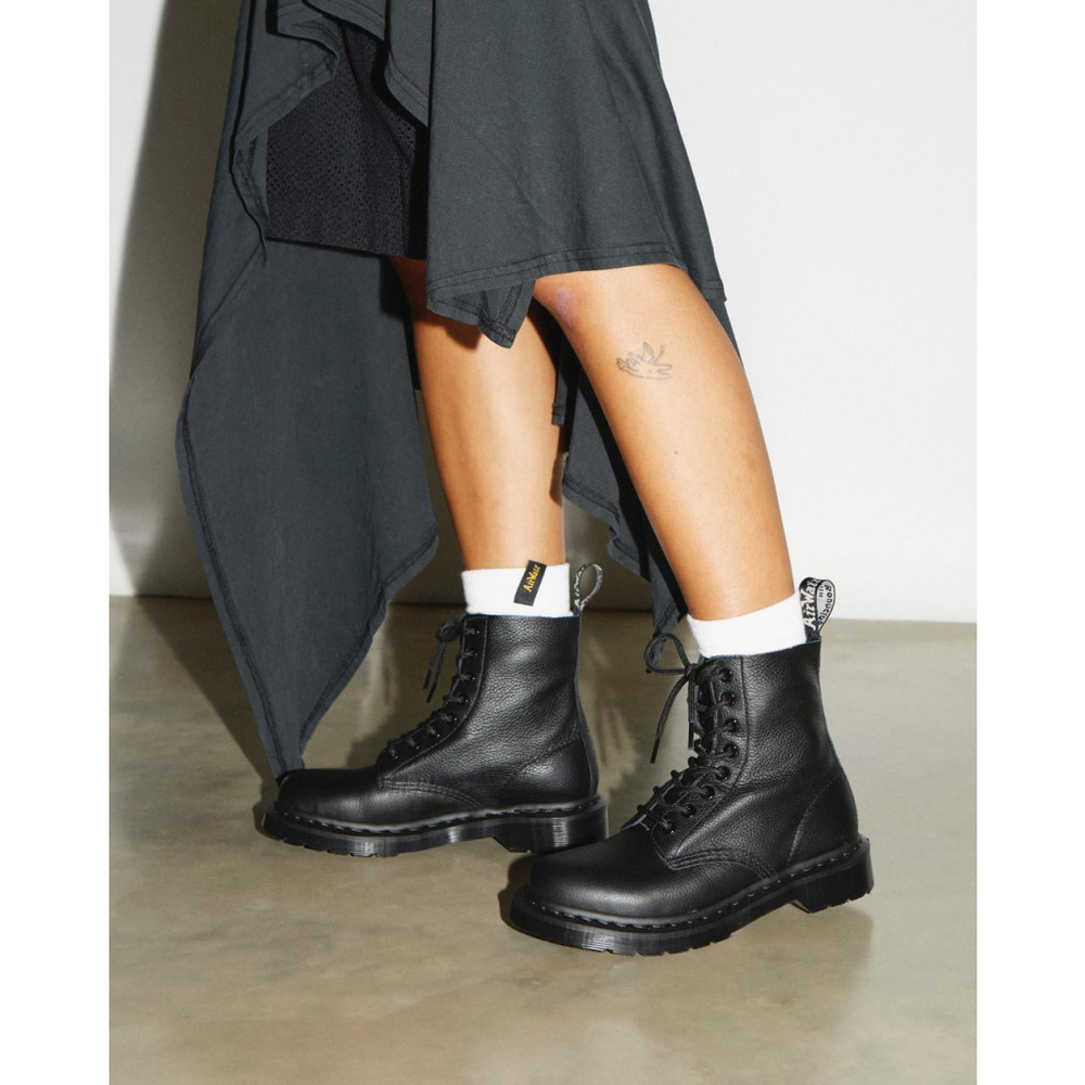Dr. Martens Women's 1460 Pascal Mono Black Combat Lace-Up Boots 10